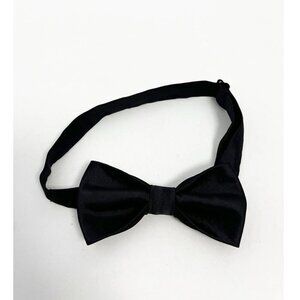 Devils Advocate Adjustable wedding Prom plain satin Black bow tie